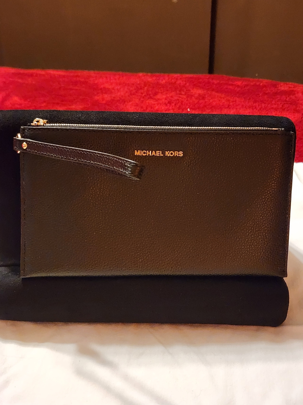 Michael Kors Unisex Black Zip Wristlet